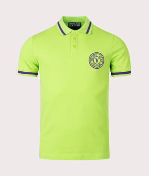 Embroidered-V-Emblem-Polo-Shirt-Green-Pea-Versace-Jeans-Couture-EQVVS