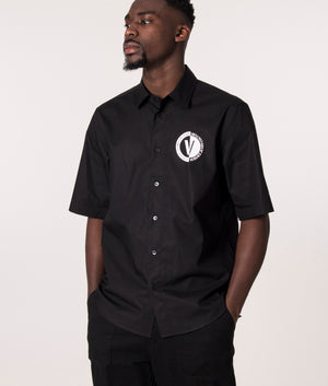 Versace button up short sleeve shirts & tops Clearance