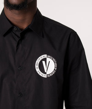 Short-Sleeve-New-V-Emblem-Logo-Shirt-Black-Versace-Jeans-Couture-EQVVS