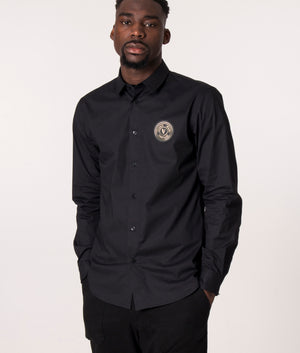 V-Emblem-Patch-Logo-Stretch-Shirt-Black/Gold-Versace-Jeans-Couture-EQVVS