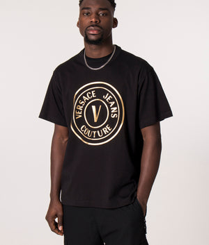 Thick-Foil-V-Emblem-Logo-T-Shirt-Black/Gold-Versace-Jeans-Couture-EQVVS