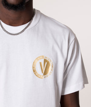 New-V-Emblem-Logo-T-Shirt-White/Gold-Versace-Jeans-Couture-EQVVS