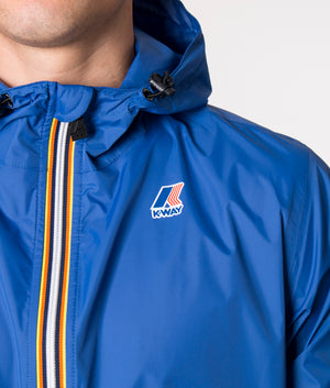 Le Vrai 3.0 Claude Jacket in Blue Royal Marine by K-WAY at EQVVS. Model front detail image