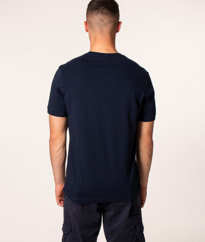 Organic Cotton Printed Logo T-Shirt, 013 Blue, Paul & Shark, EQVVS, Back Model