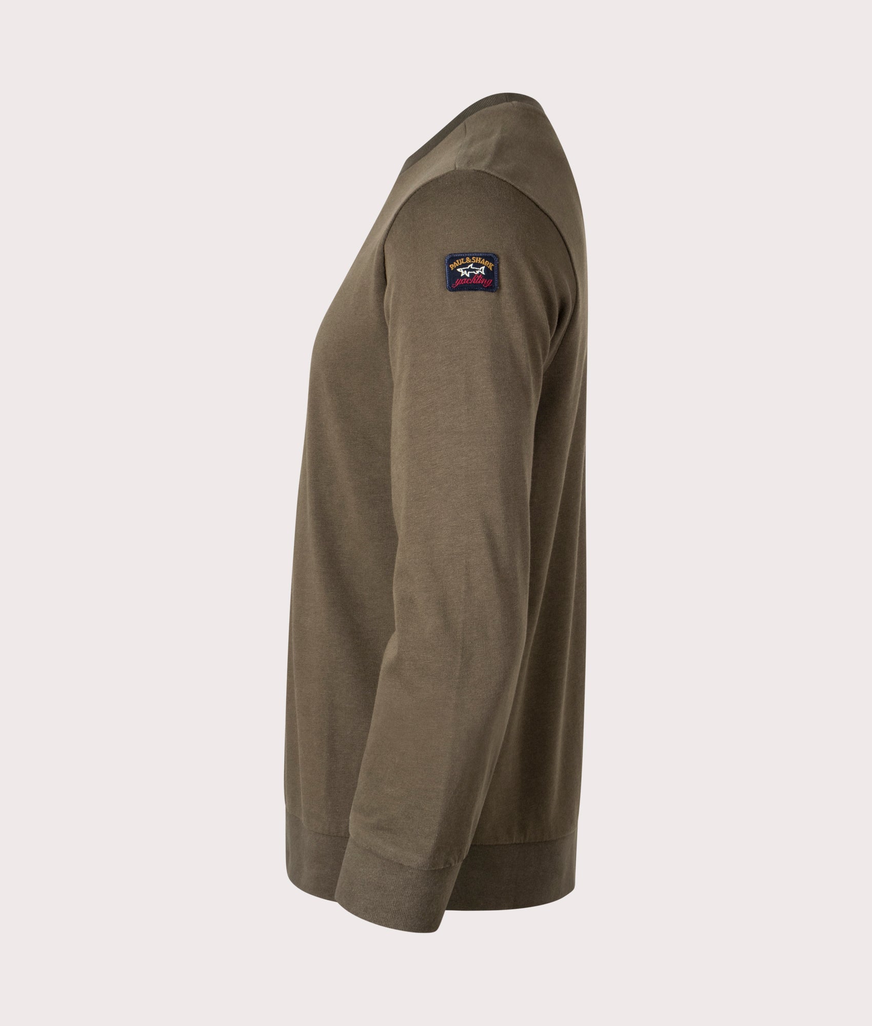 Organic-Cotton-Knitted-Jumper-Olive-Green-Paul-&-Shark-EQVVS