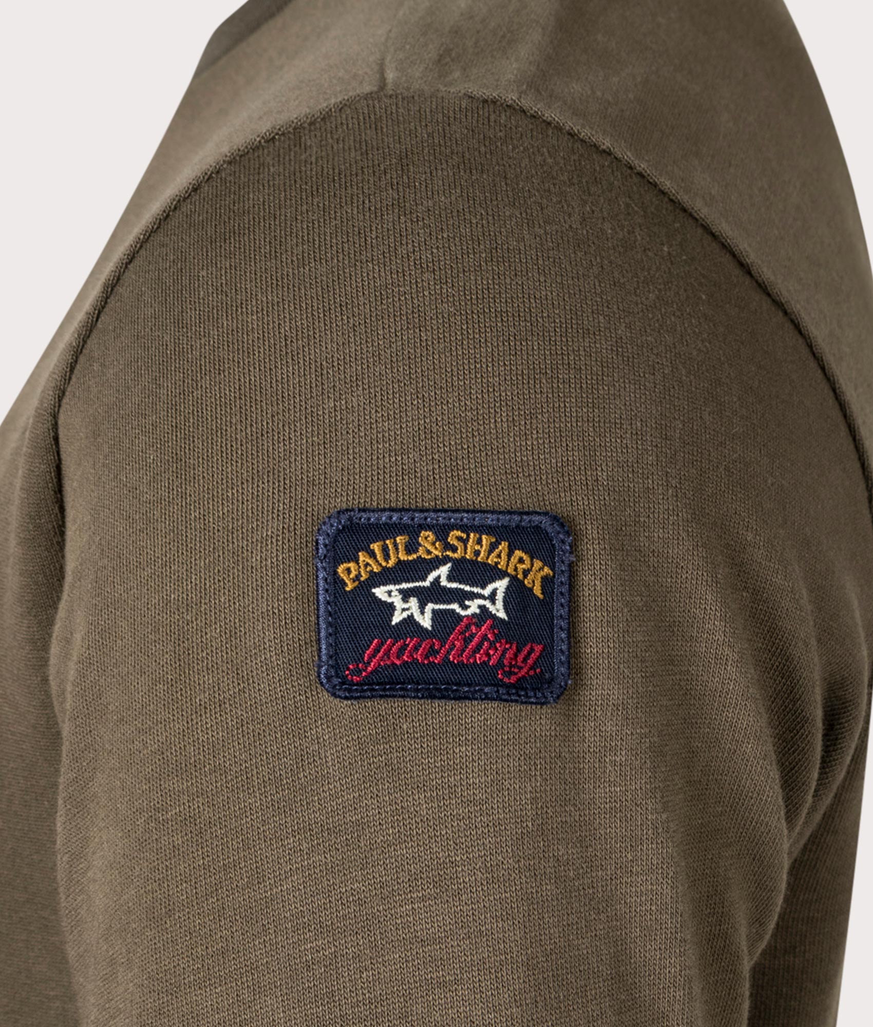 Organic-Cotton-Knitted-Jumper-Olive-Green-Paul-&-Shark-EQVVS
