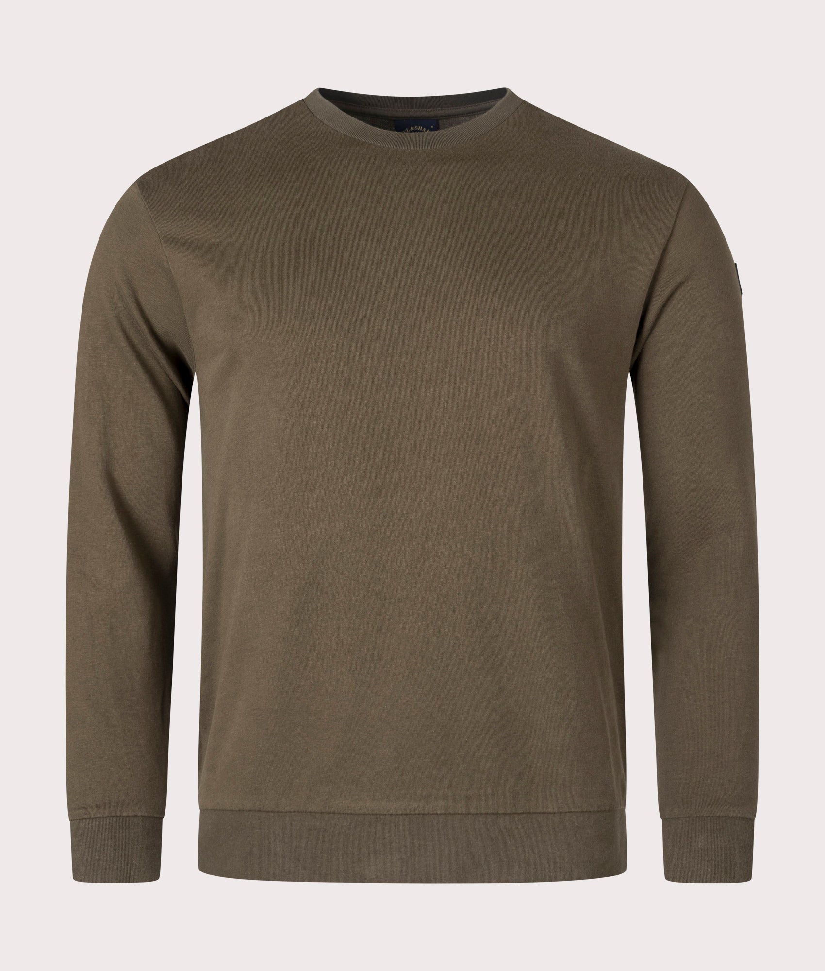 Organic-Cotton-Knitted-Jumper-Olive-Green-Paul-&-Shark-EQVVS