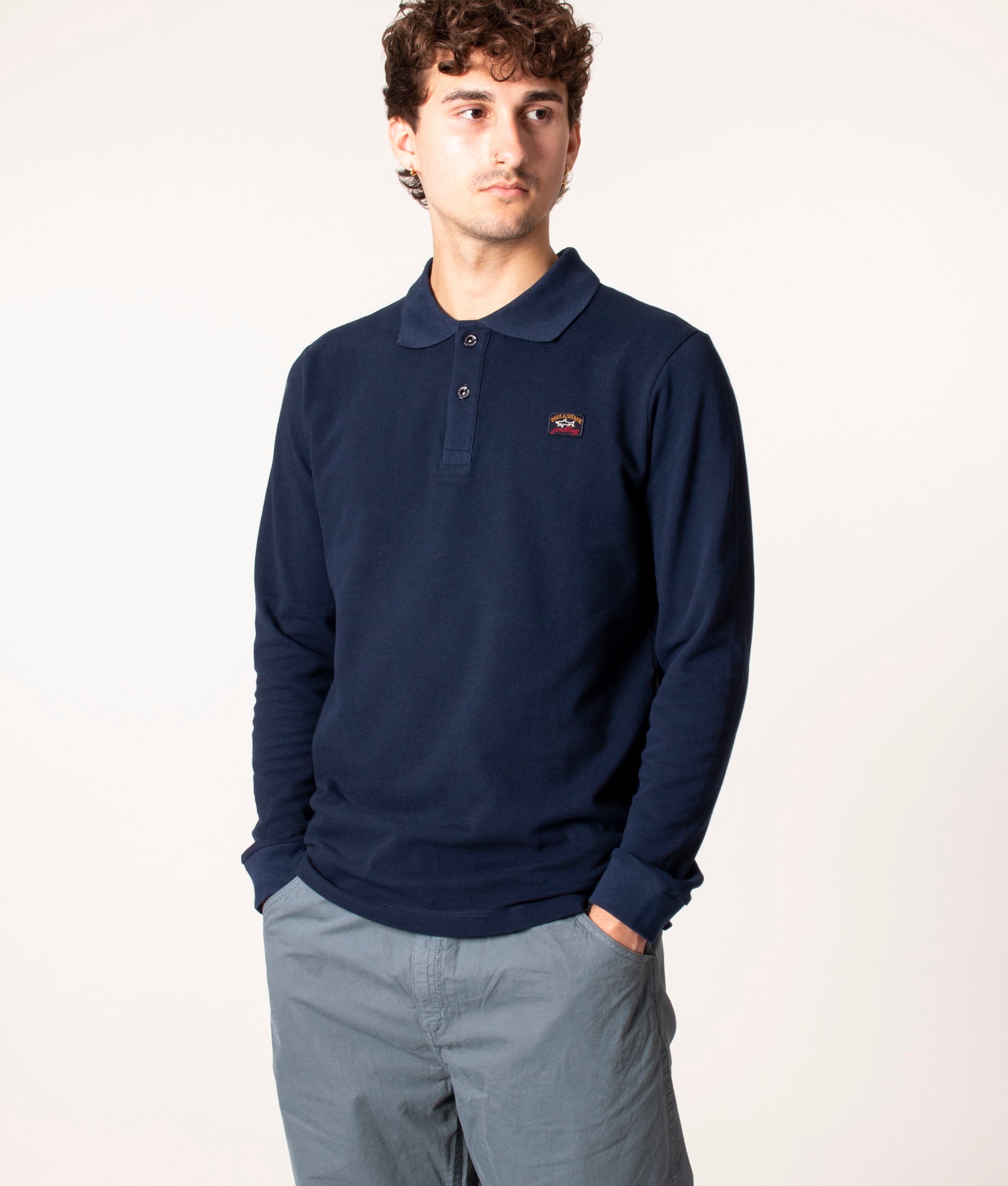 Slim-Fit-Long-Sleeve-Polo-Shirt-Blue-Paul-&-Shark-EQVVS