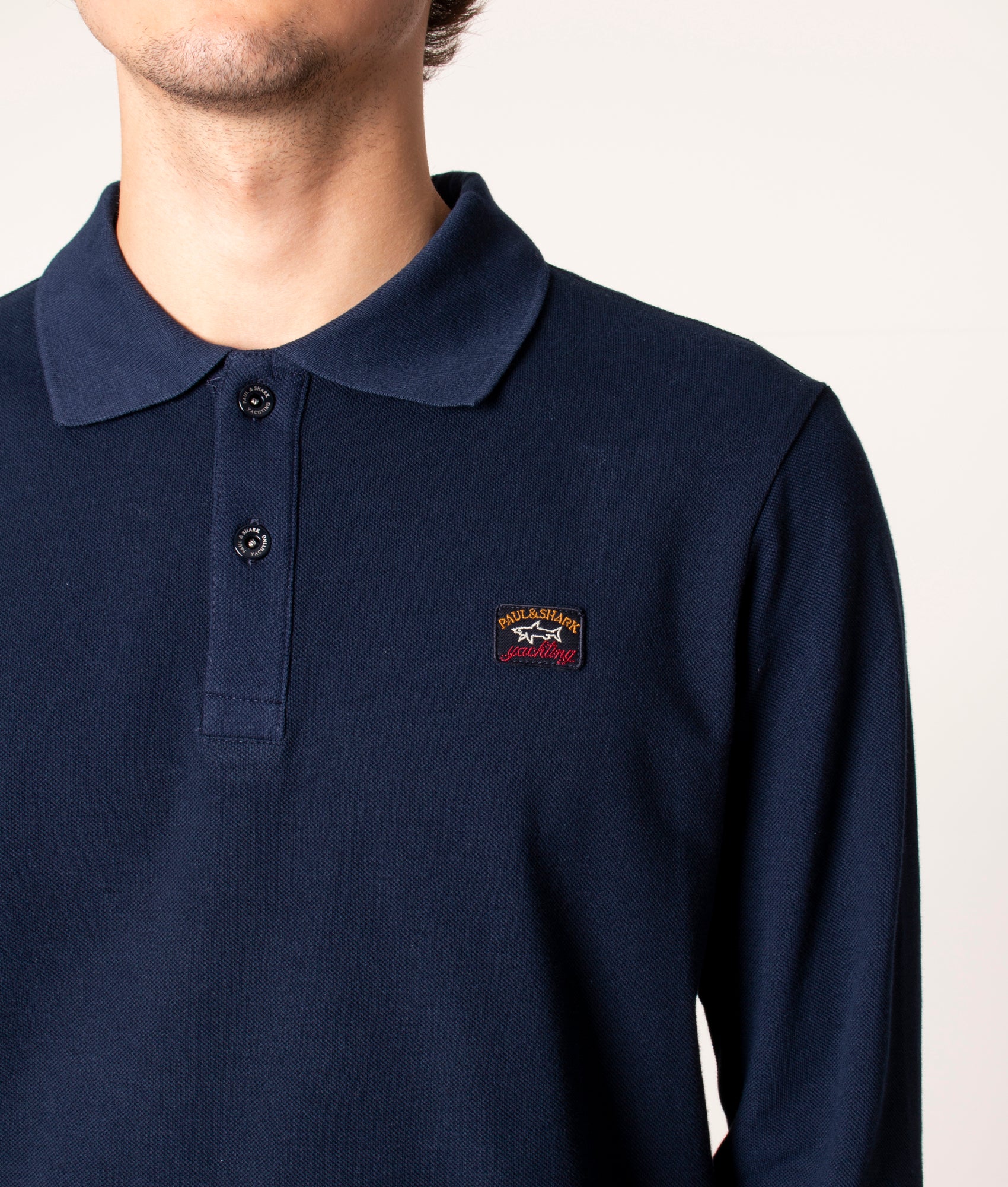 Slim-Fit-Long-Sleeve-Polo-Shirt-Blue-Paul-&-Shark-EQVVS