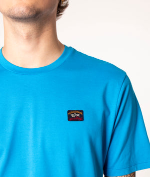 Organic Cotton T-Shirt in 522 Light Blue, Paul & Shark, EQVVS, front Detail model