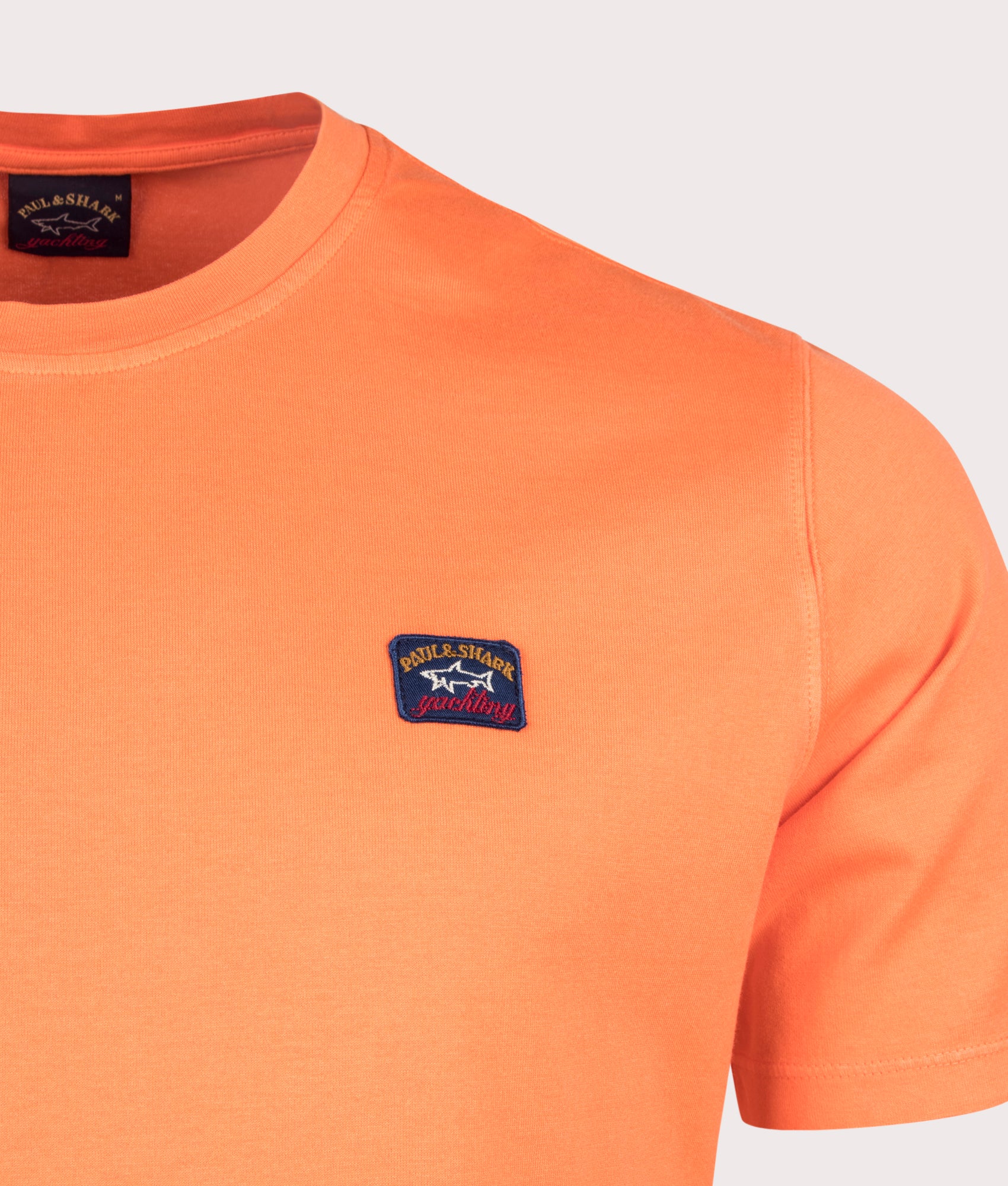 Garment-Dyed-Knitted-T-Shirt-Orange-Paul-&-Shark-EQVVS