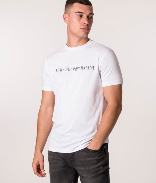 EMPORIO ARMANI Tシャツ 54075254 M Jacquard Logo T-Shirt Blu Navy Logo | Emporio Armani | EQVVS