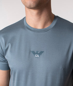 Slim-Fit-Embroidered-Micro-Eagle-&-Logo-T-Shirt-Trooper-Emporio-Armani-EQVVS