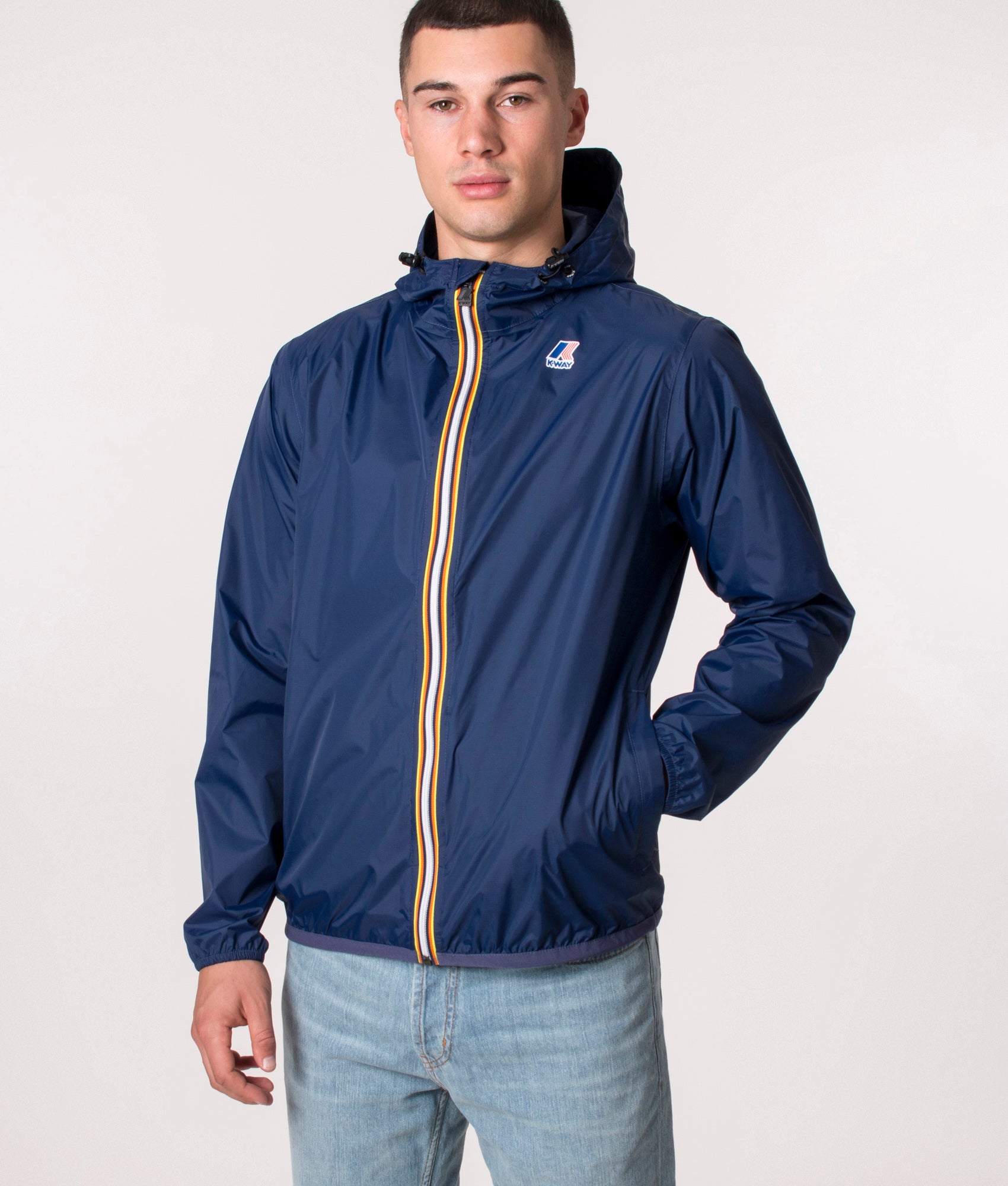 Le Vrai 3.0 Claude in Blue Medieval by K-WAY at EQVVS Model Front Zipped