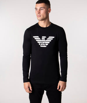 Slim-Fit-Long-Sleeved-Large-Logo-Eagle-T-Shirt-Black-Emporio-Armani-EQVVS