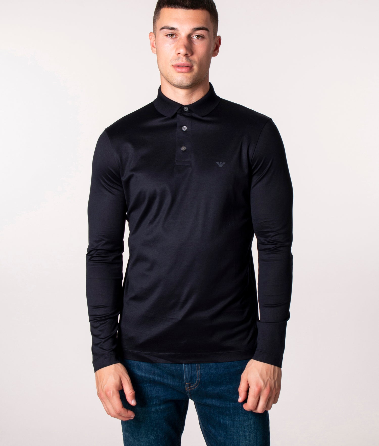 Emporio Armani Armani Long Sleeve Polo Sale Slim Fit Long Sleeve