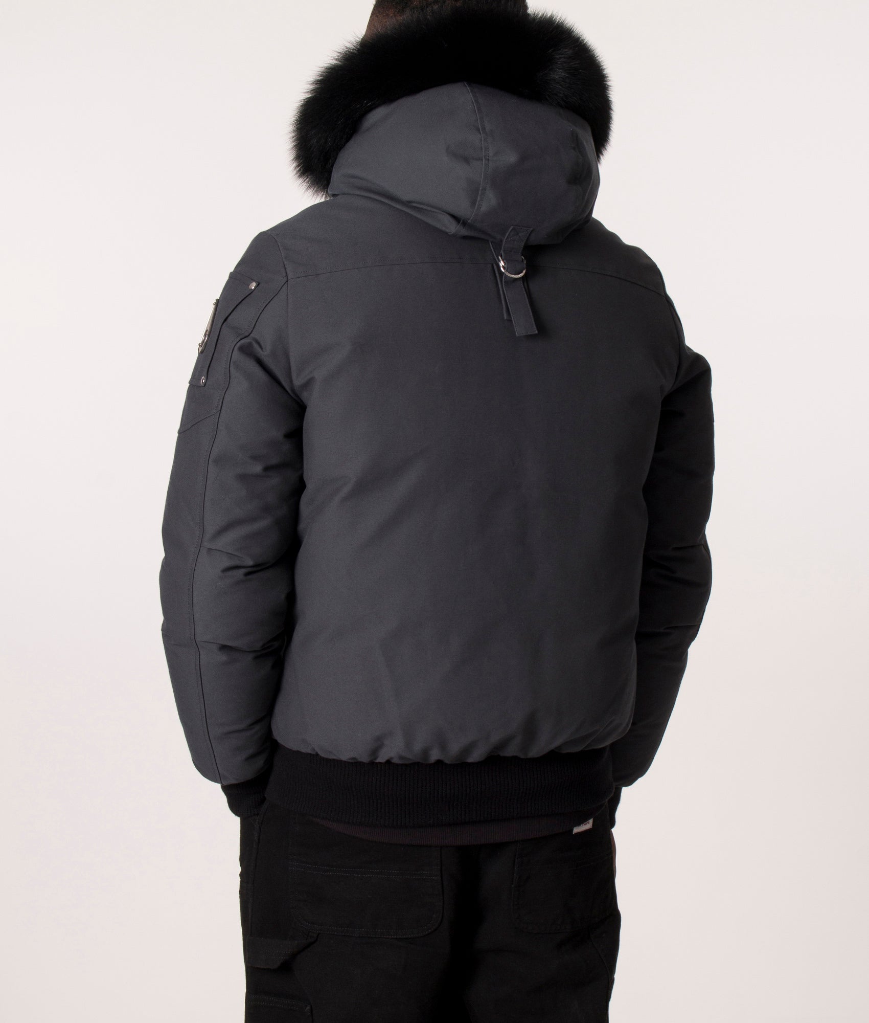 Slim-Fit-OriGinal-Ballistic-Bomber-Granite-W/Blk-Moose-Knuckles-EQVVS