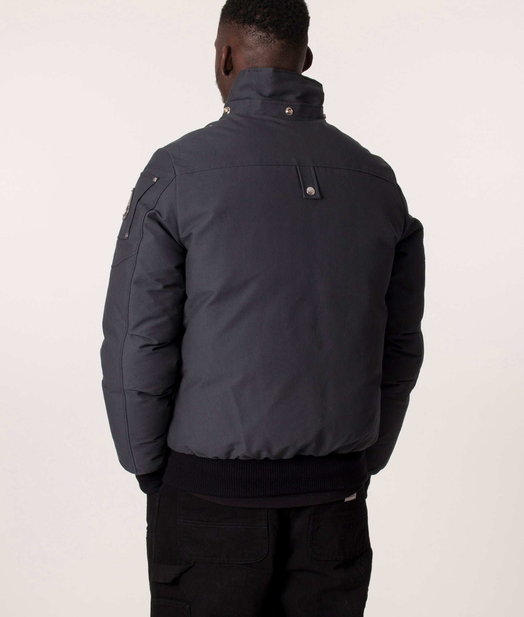 Slim-Fit-OriGinal-Ballistic-Bomber-Granite-W/Blk-Moose-Knuckles-EQVVS