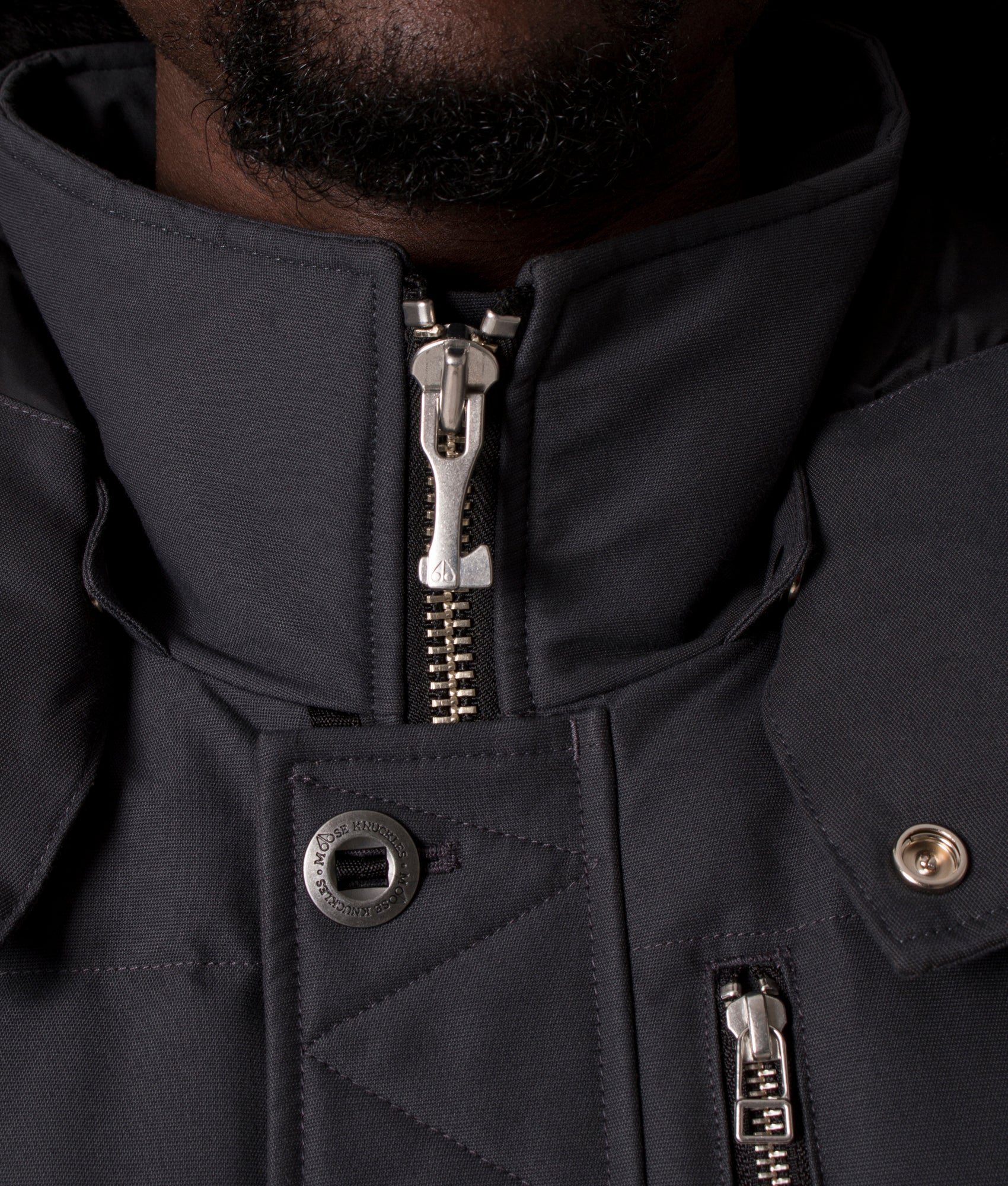 Slim-Fit-OriGinal-3Q-Jacket-Granite-W/Blk-Moose-Knuckles-EQVVS