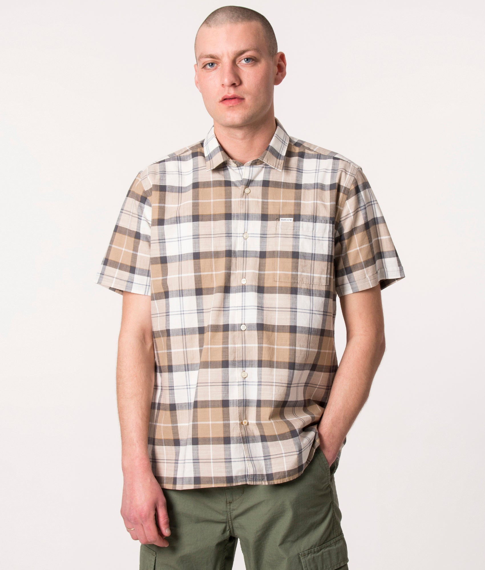 Short-Sleeve-Gordon-Summer-Shirt-Amble-Sand-Tartan-Barbour-Lifestyle-EQVVS