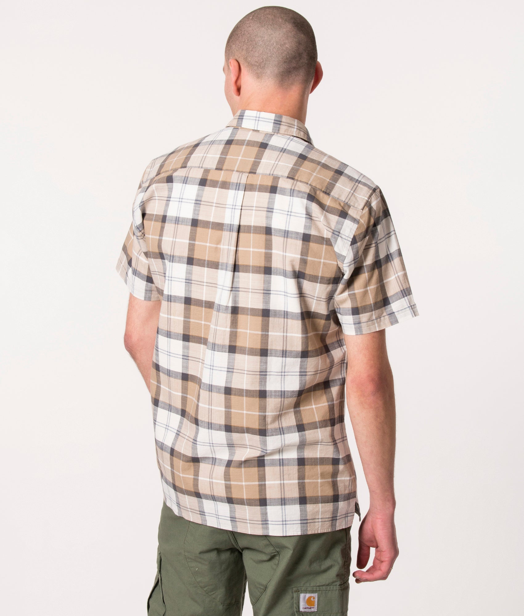 Short-Sleeve-Gordon-Summer-Shirt-Amble-Sand-Tartan-Barbour-Lifestyle-EQVVS