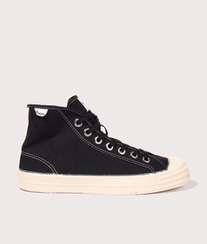 Novesta Contrast Stitch Star Dribble Hi-Top in Black, EQVVS. 