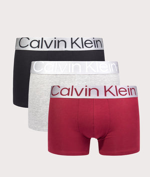 Three-Pack-of-Cotton-Trunks-Red-Carpet/Black/Grey-Heather-Calvin-Klein-EQVVS