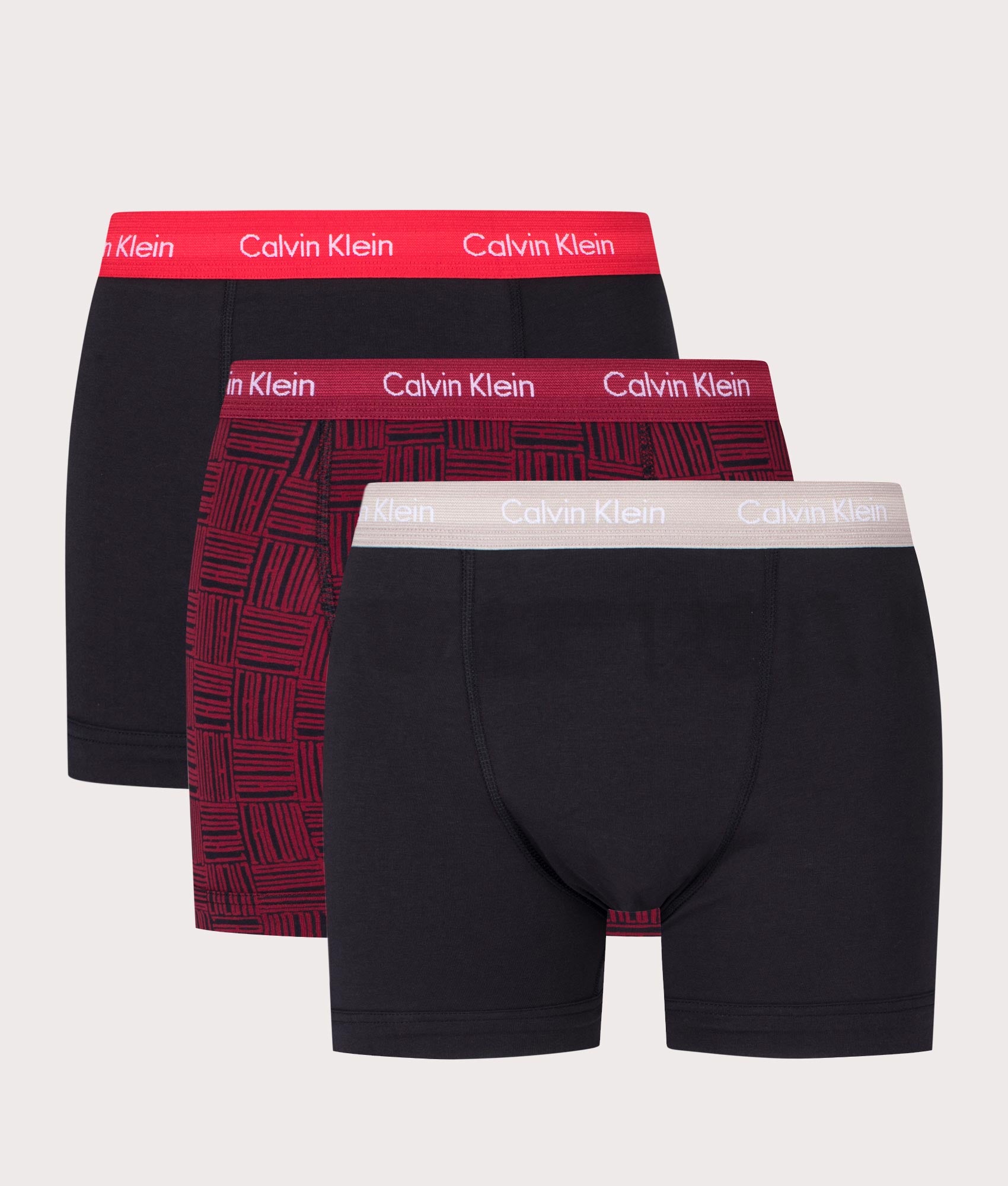 Three-Pack-of-Cotton-Stretch-Trunks-Black/Check-Marker-Logo-Black/Black-Calvin-Klein-EQVVS