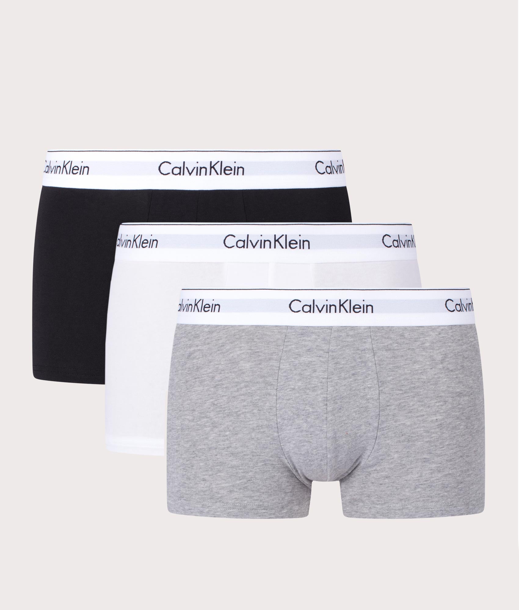 Three-Pack-of-Modern-Cotton-Stretch-Trunks-Black/White/Grey-Heather-Calvin-Klein-EQVVS