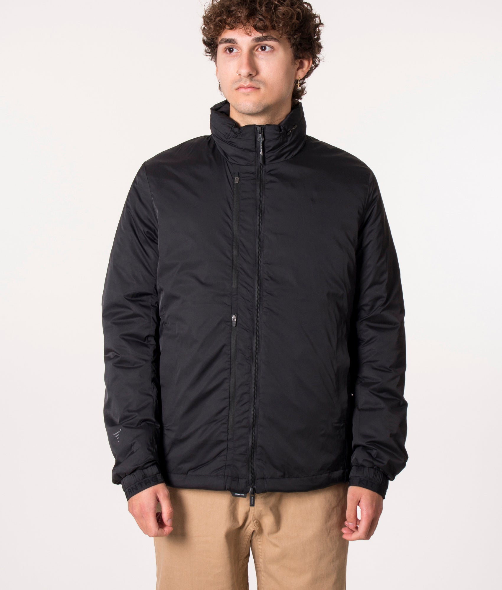 KRAKATAU NM39 PENROSE Insulated Jacket in Black. Eqvvs. Model, front. 