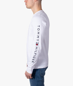 Long-Sleeve-Logo-Detail-T-Shirt-White-Tommy-Hilfiger-EQVVS