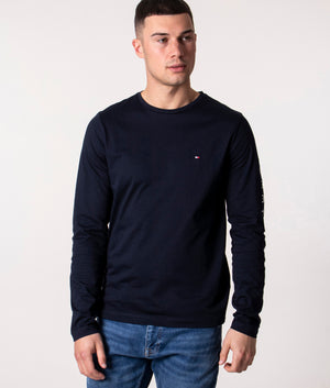 Long-Sleeve-Logo-Detail-T-Shirt-Desert-Sky-Tommy-Hilfiger-EQVVS