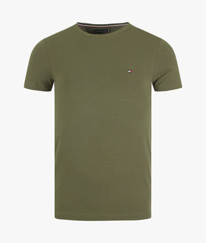 Stretch-Slim-Fit-T-Shirt-Utility-Olive-Tommy-Hilfiger-EQVVS