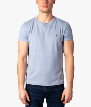 Stretch-Slim-Fit-T-Shirt-Daybreak-Blue-Tommy-hilfiger-EQVVS
