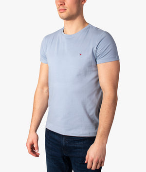 Stretch-Slim-Fit-T-Shirt-Daybreak-Blue-Tommy-hilfiger-EQVVS