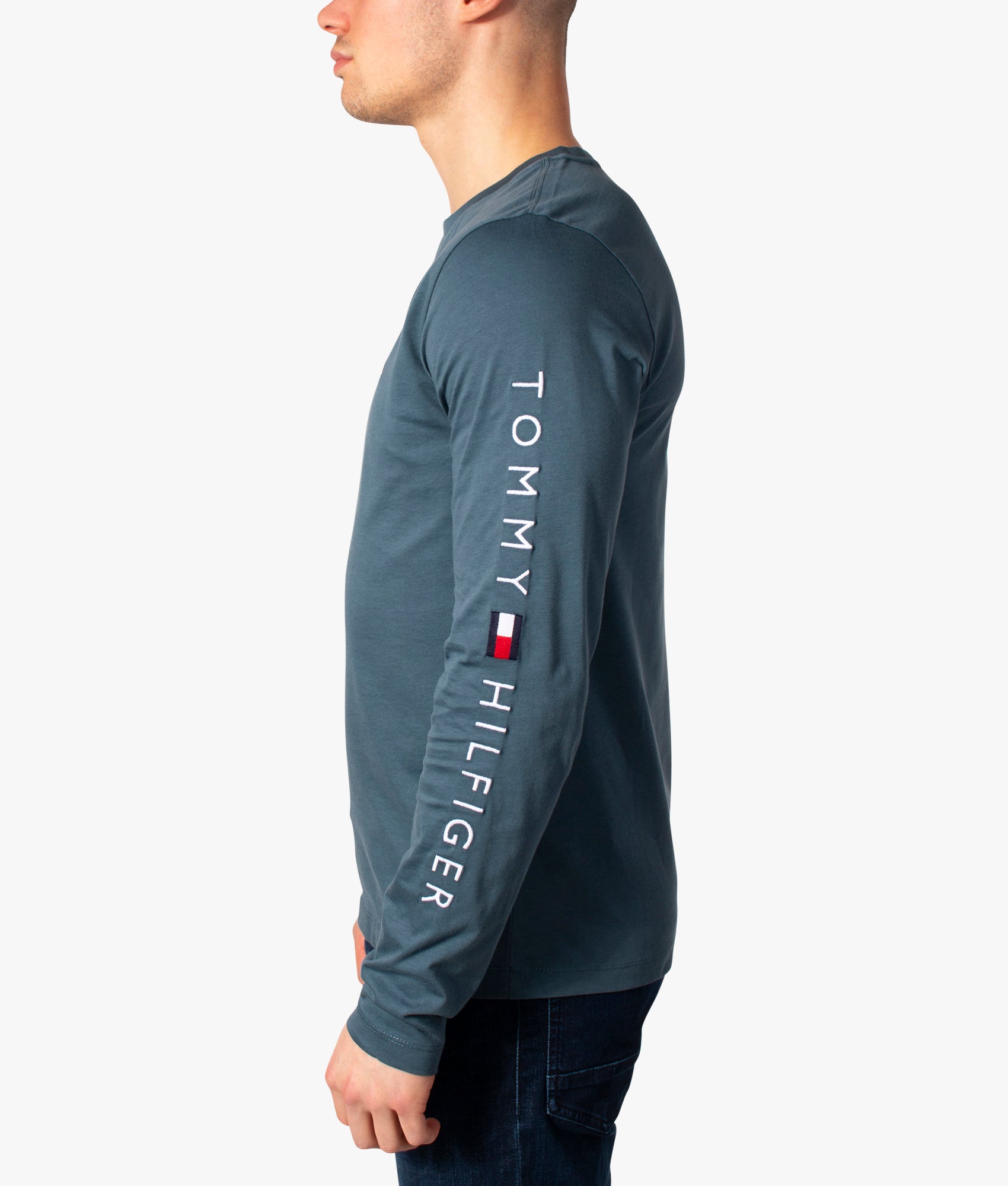 Long-Sleeve-Logo-Detail-T-Shirt-Charcoal-Blue-Tommy-Hilfiger-EQVVS