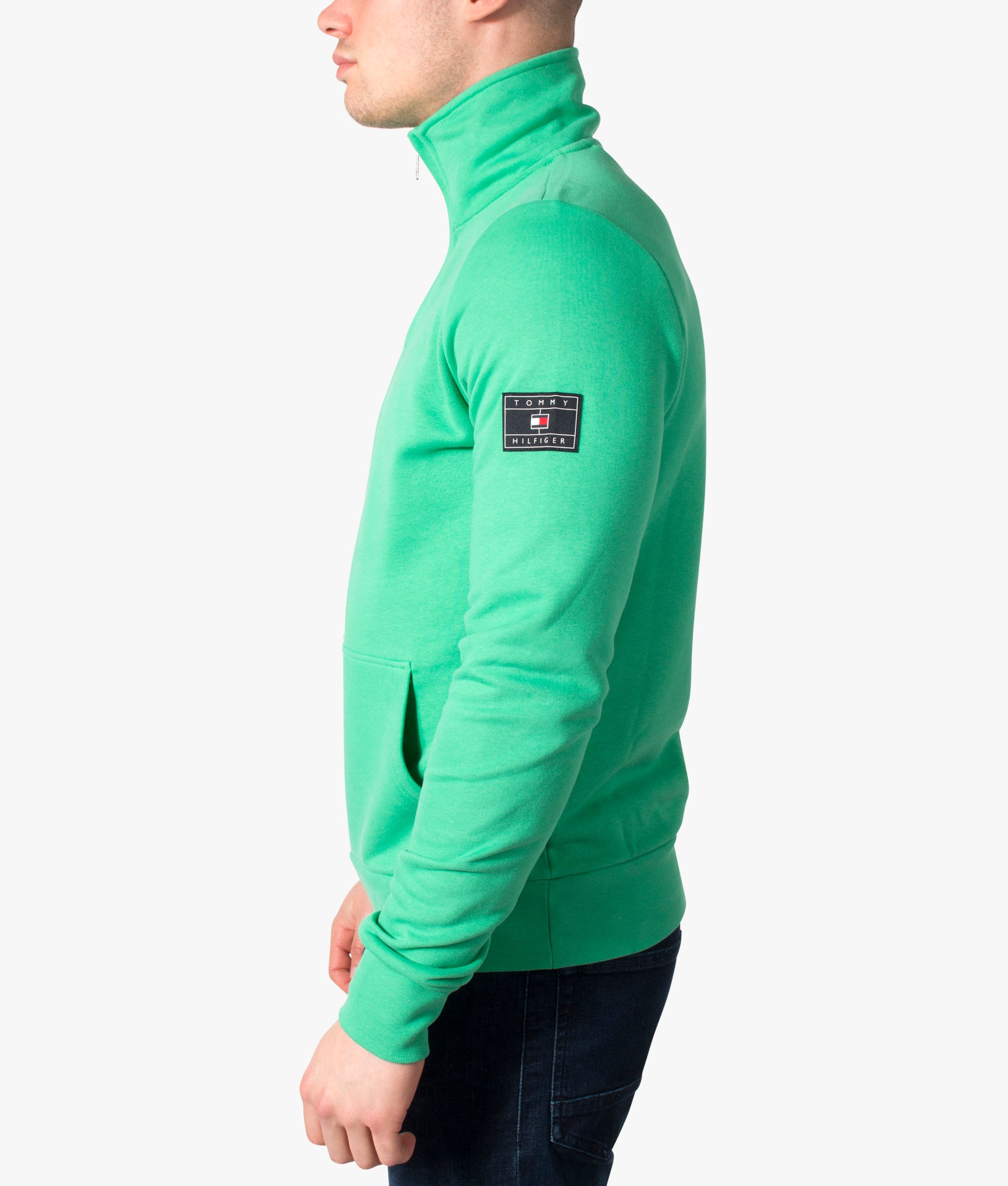 Half-Zip-Through-Sweatshirt-Aloha-Green-Tommy-Hilfiger-EQVVS
