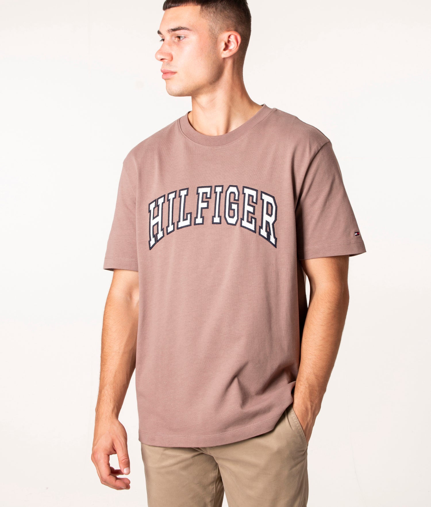 Hilfiger Arch T-Shirt Taupe Tommy Logo Casual | City | EQVVS