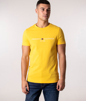 Logo-Print-T-Shirt-Warm-Yellow-Tommy-Hilfiger-EQVVS