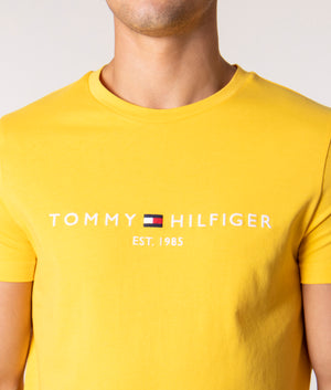 Logo-Print-T-Shirt-Warm-Yellow-Tommy-Hilfiger-EQVVS