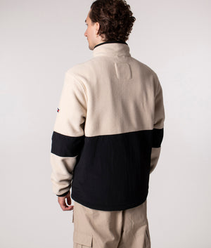 Signature-Mix-Media-Retro-Zip-Through-Sweatshirt-Savannah-Sand/Black-Tommy-Jeans-EQVVS