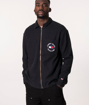 Zip-Through-Timeless-Tommy-Overshirt-Black-Tommy-Jeans-EQVVS