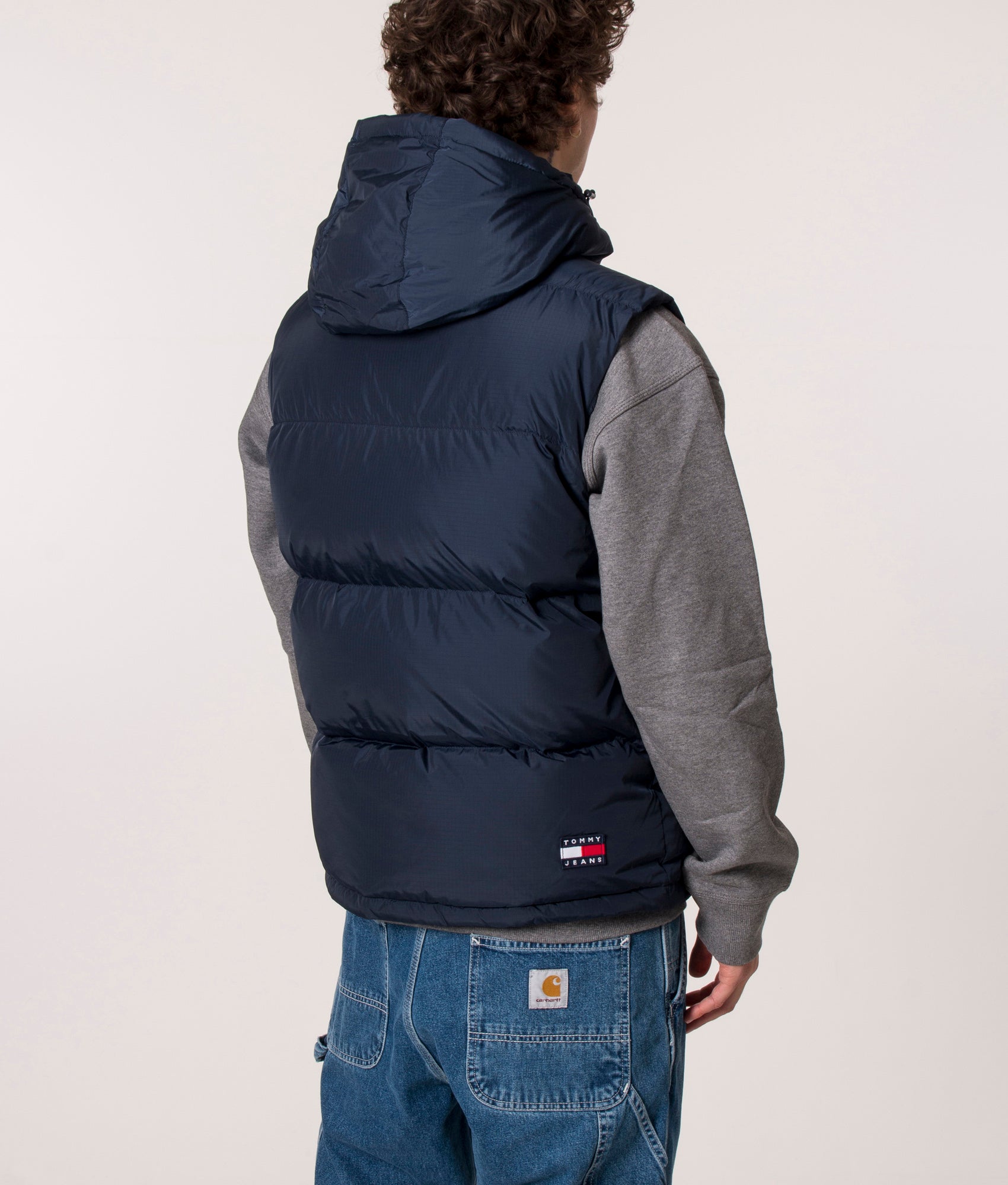 Alaska Gilet in Twilight Navy from Tommy Jeans at EQVVS back angle hood image