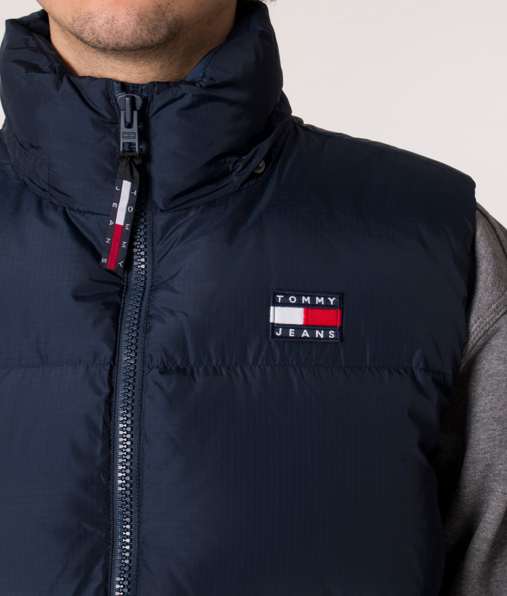 Alaska Gilet in Twilight Navy from Tommy Jeans at EQVVS chest logo image