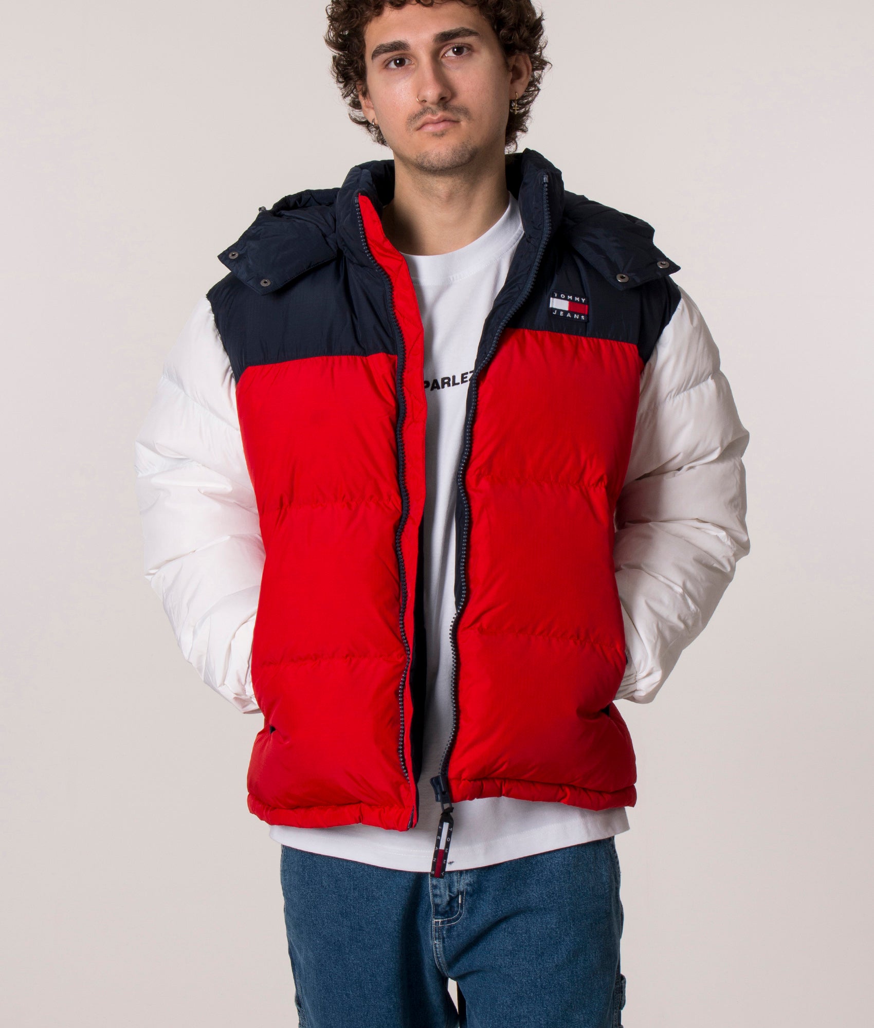 Colour Block Alaska Padded Jacket in Twilight/Navy from Tommy Jeans at EQVVS Front open image