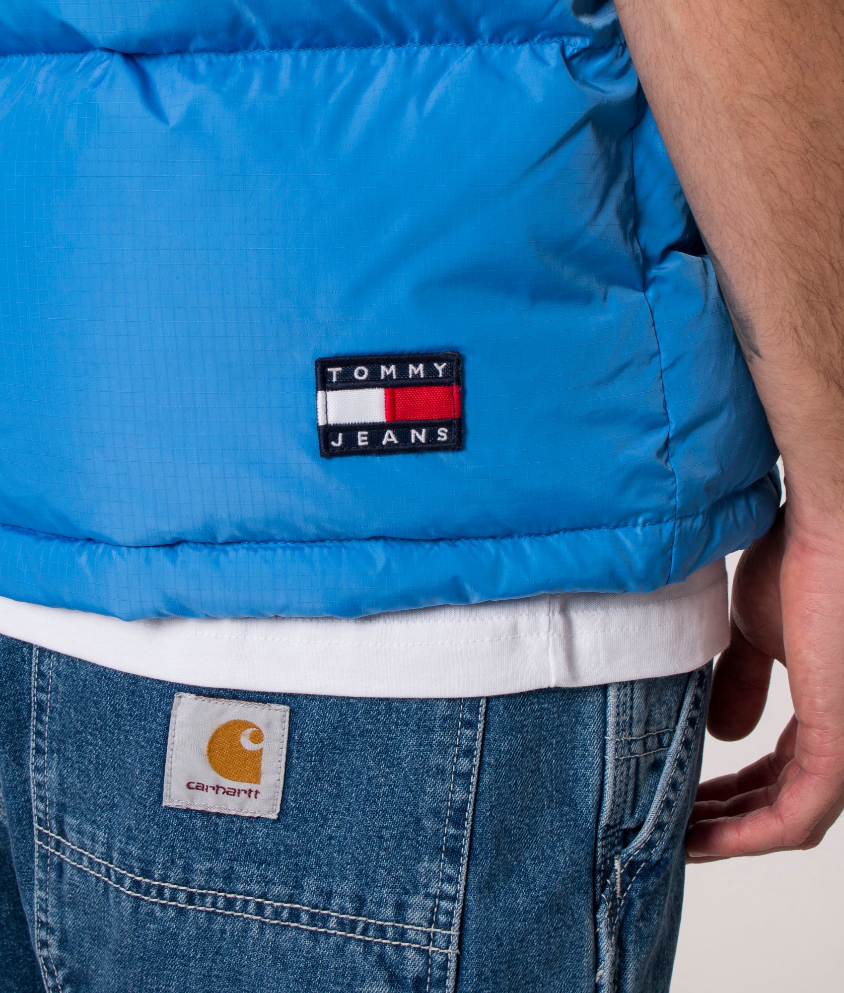 Alaska Gilet in Mesmerising Blue by Tommy Jeans at EQVVS back detail image