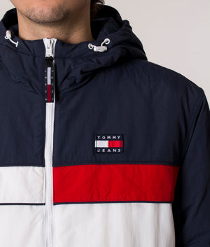 Colour Block Chicago Padded Windbreaker in Twilight Navy/Multi from, Tommy Jeans at EQVVS front detail image