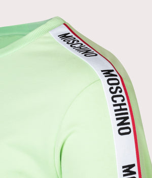 Logo-Tape-Sweatshirt-Green-Moschino-EQVVS