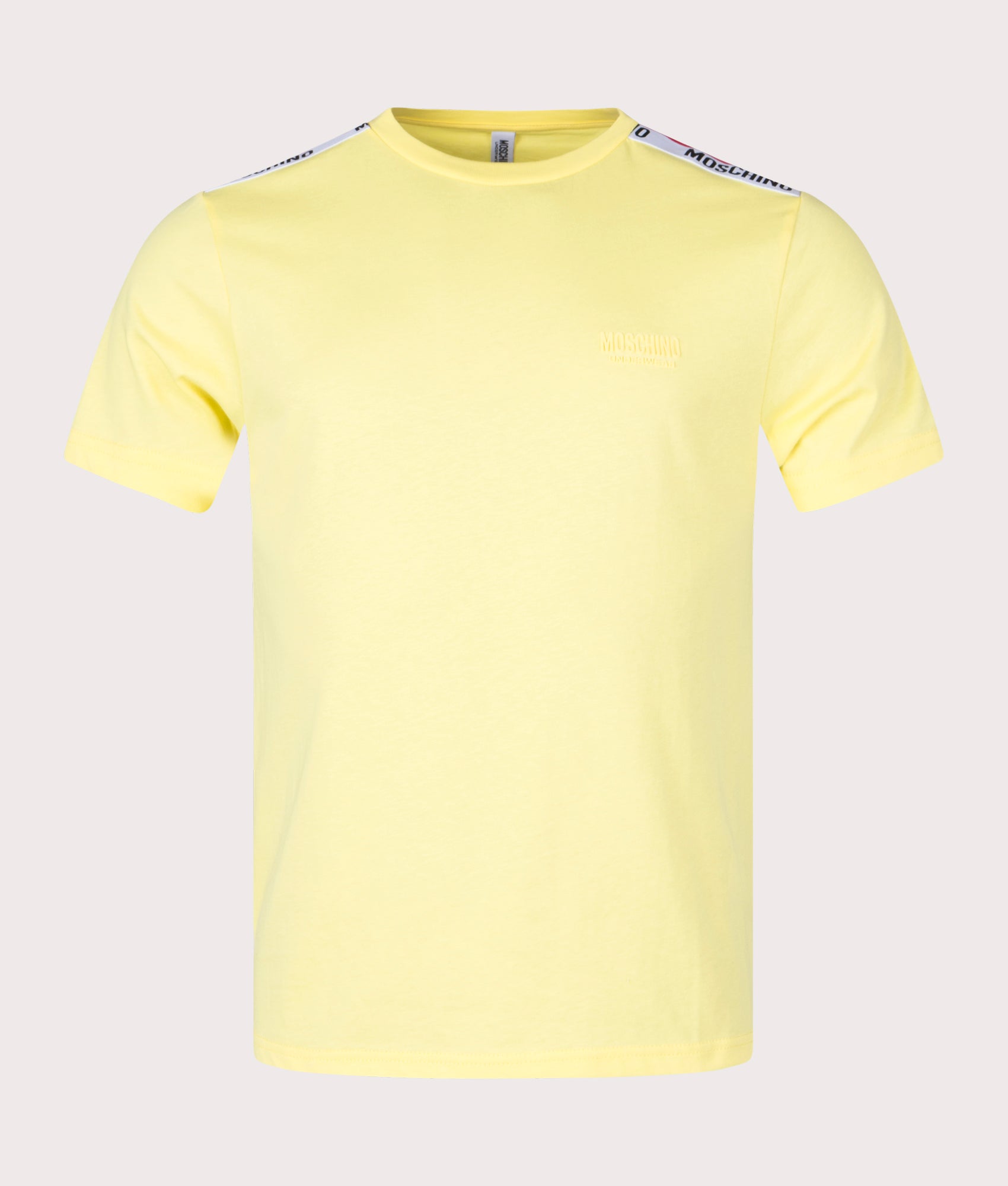 Shoulder-Logo-Tape-T-Shirt-Yellow-Moschino-EQVVS