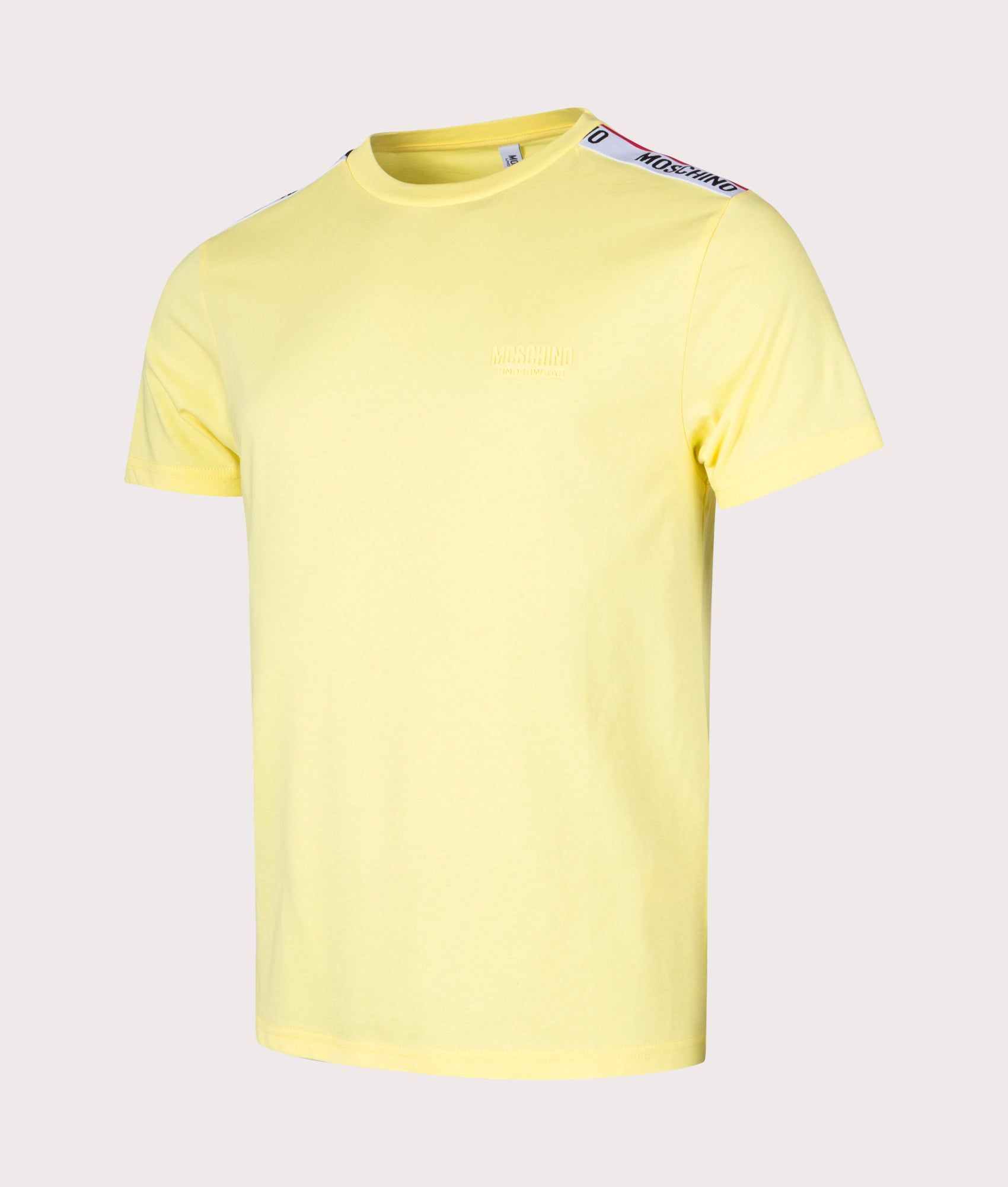 Shoulder-Logo-Tape-T-Shirt-Yellow-Moschino-EQVVS